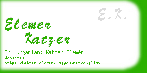 elemer katzer business card
